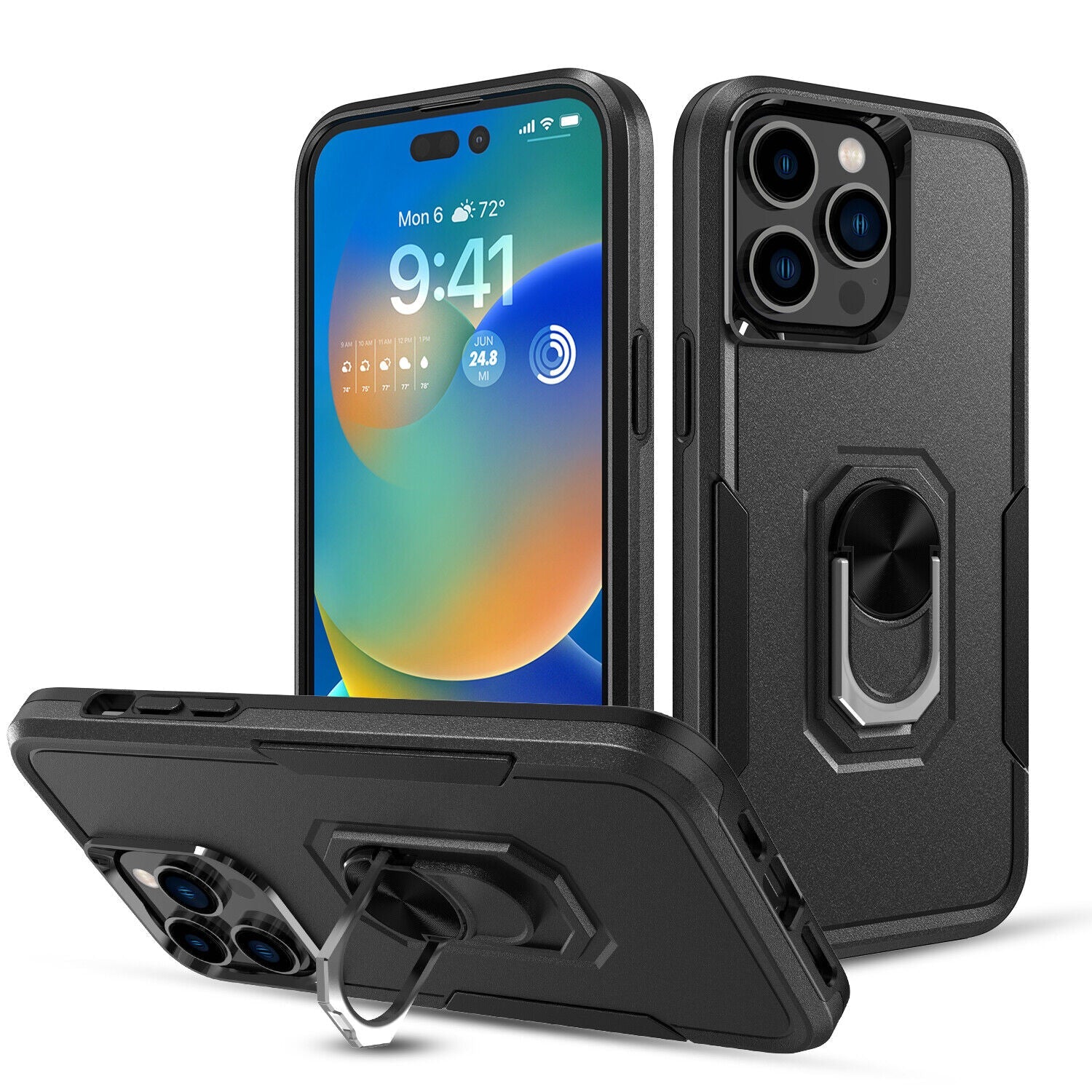Coque robuste avec anneau pour iPhone 16 Pro Coque robuste avec anneau pour iPhone 16 Pro